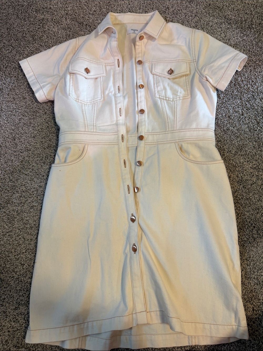 UNTUCKit Cream Button-Front Mini Shirt Dress